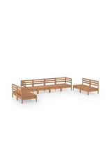 VIDAXL 3082575 ensemble de 8 canapés de jardin en pin massif avec une finition brun miel vida xl