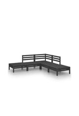 VIDAXL 3082641 Juego de muebles de 5 piezas para jardín fabricado en madera de pino maciza en color negro de vidaXL