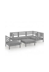 VIDAXL 3082724 Sofás de jardín 6 piezas de madera de pino maciza con un acabado en color gris de vidaXL