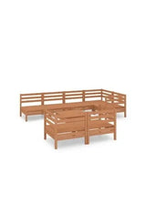 VIDAXL 3082922 Conjunto de mobiliário de jardim de 8 peças em madeira maciça de pinho com acabamento em castanho mel vida xl