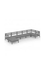 VIDAXL 3082966 Juego de muebles de jardín de palés por 7 piezas de madera maciza de pino gris de vidaXL
