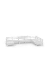 VIDAXL 3082985 Pack de 8 piezas para jardín fabricadas en madera de pino maciza con acabado en blanco de vidaXL