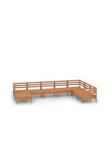 VIDAXL 3082987 Pack de 8 piezas para jardín fabricadas en madera de pino maciza con acabado en marrón miel de vidaXL