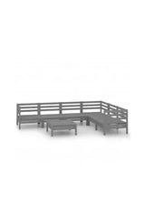 VIDAXL 3083011 Juego de sofás modulares y mesa para exterior hechos de madera de pino maciza color gris de vidaXL