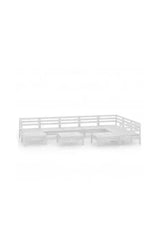VIDAXL 3083030 Conjunto de muebles para jardín de mesa y sofá modular de 9 plazas de madera de pino blanco de vidaXL
