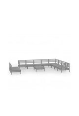 VIDAXL 3083141 Conjunto de muebles modulares para jardín en madera de pino macizo color gris de vidaXL