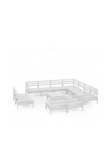VIDAXL 3083160 Conjunto de muebles de jardín fabricados en madera de pino macizo color blanco de vidaXL