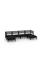 VIDAXL 3083338 Juego de 6 muebles de jardín fabricados en madera de pino maciza en color negro de vidaXL