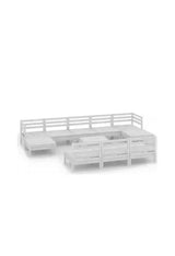 VIDAXL 3083370 Conjunto de muebles de pino para exterior de 11 unidades color blanco sin cojines de vidaXL