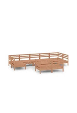 VIDAXL 3083482 Set de muebles para exterior de 9 piezas fabricado en madera de pino maciza con acabado en marrón miel de vidaXL