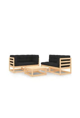 VIDAXL 3083787 Juego de muebles de pino para uso exterior de 5 piezas con cojines color gris antracita de vidaXL