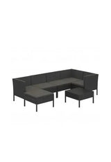 VIDAXL 3094409 Set de muebles para el jardín con 7 piezas y cojines fabricados en ratán sintético negro de vidaXL