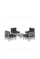 VIDAXL 3096036 Juego de muebles de jardín color gris con 5 piezas de madera de pino con cojines color gris antracita de vidaXL