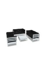 VIDAXL 3096251 Conjunto de muebles para exterior de 7 piezas con cojines color antracita de vidaXL