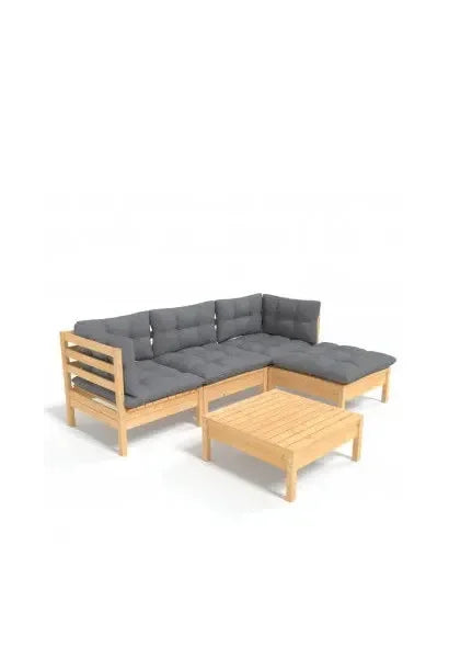 vidaxl_3096351_conjunto_de_jardín_de_5_piezas_de_mesa_con_sofás_y_reposapiés_de_pino_marrón_con_cojines_color_gris_0