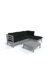 VIDAXL 3096354 Juego de muebles de jardín con 5 piezas de madera maciza pino gris y cojines de vidaXL