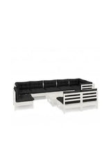 VIDAXL 3096485 Juego de mobiliario de jardín de madera de pino color gris antracita 10 piezas de vidaXL