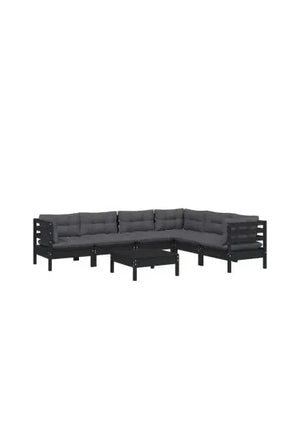 vidaxl_3096693_juego_de_sillones_para_jardín_de_7_piezas_con_taburete_hecho_en_madera_color_negro_y_cojines_color_gris_oscuro_vida_xl_0
