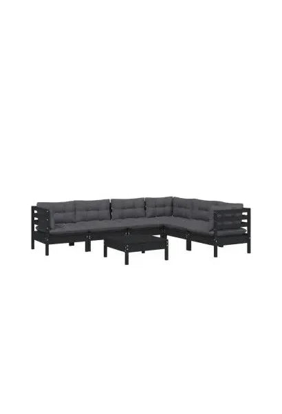 vidaxl_3096693_juego_de_sillones_para_jardín_de_7_piezas_con_taburete_hecho_en_madera_color_negro_y_cojines_color_gris_oscuro_vida_xl_0
