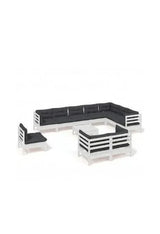 VIDAXL 3096786 Kit de muebles para jardín de madera maciza de pino gris antracita 11 piezas de vidaXL