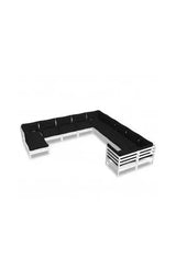 VIDAXL 3097056 Juego de muebles de jardín de madera maciza de pino de color blanco y gris antracita 11 piezas de vidaXL