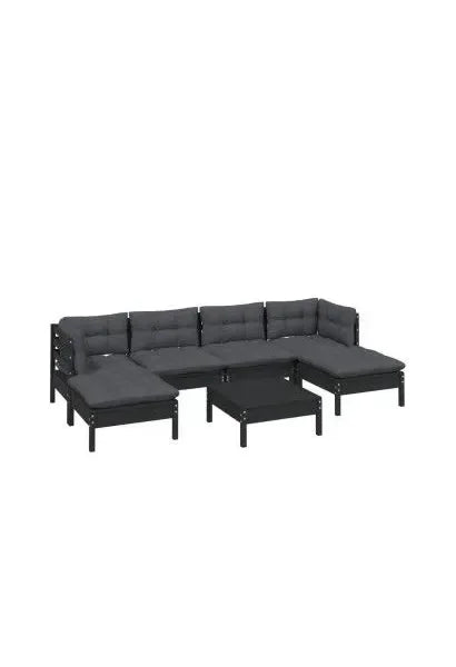vidaxl_3097089_set_mobiliario_para_jardín_de_7_piezas_hecho_en_madera_con_mesa_color_negro_y_cojines_color_gris_oscuro_0