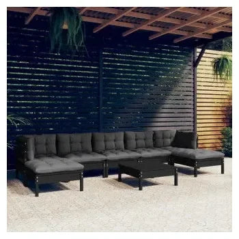 vidaxl_3097101_set_mobiliario_para_jardín_de_8_piezas_hecho_en_madera_con_mesa_color_negro_y_cojines_color_gris_oscuro_1