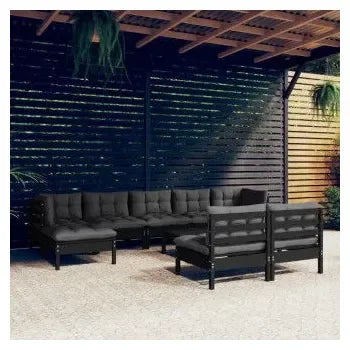 vidaxl_3097113_set_mobiliario_para_jardín_de_10_piezas_hecho_en_madera_con_mesa_color_negro_y_cojines_color_gris_oscuro_1