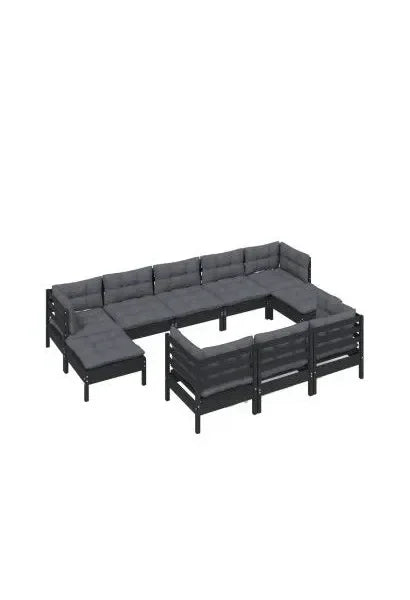 vidaxl_3097143_set_mobiliario_para_jardín_de_10_piezas_hecho_en_madera_color_negro_y_cojines_color_gris_oscuro_0