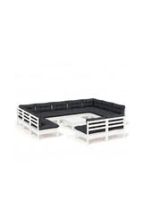 VIDAXL 3097218 Juego de 12 piezas modulares para jardín fabricado en pino de color blanco y gris de vidaXL