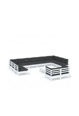 VIDAXL 3097278 Conjunto de muebles para el jardín de madera con 13 piezas en color gris y blanco de vidaXL
