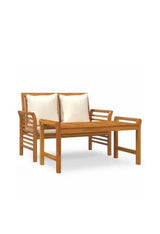 VIDAXL 312141 Conjunto de muebles para jardín fabricado en madera maciza y tela de poliéster con acabado en color blanco crema de vidaXL