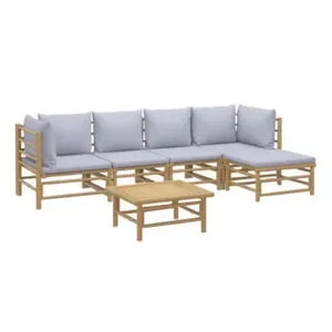 vidaxl_3155084_juego_de_sofás_y_mesa_para_jardín_de_6_piezas_fabricadas_en_bambú_con_cojines_de_color_gris_claro_vida_xl_2