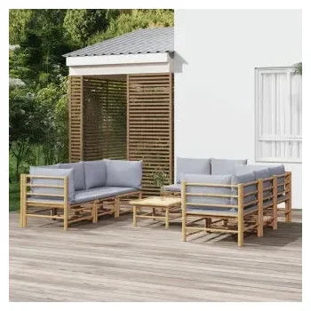 vidaxl_3155091_set_de_sofás_para_jardín_de_9_piezas_fabricado_en_bambú_con_cojines_de_color_gris_claro_vida_xl_1