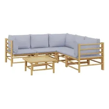 vidaxl_3155092_set_de_sofás_y_mesa_para_jardín_de_6_piezas_fabricado_en_bambú_con_cojines_de_color_gris_claro_vida_xl_2