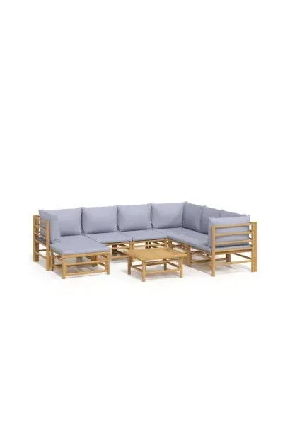 vidaxl_3155095_set_de_sofás_y_mesa_para_jardín_de_8_piezas_fabricado_en_bambú_con_cojines_de_color_gris_claro_vida_xl_0