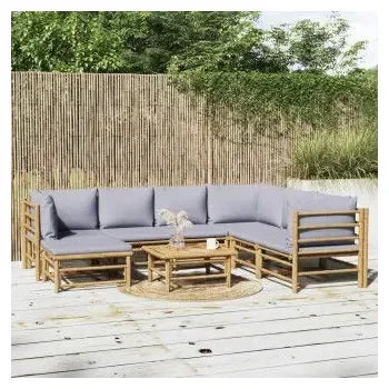 vidaxl_3155095_set_de_sofás_y_mesa_para_jardín_de_8_piezas_fabricado_en_bambú_con_cojines_de_color_gris_claro_vida_xl_1