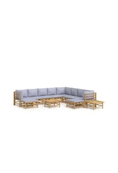 vidaxl_3155099_set_de_sofás_y_mesa_para_jardín_de_12_piezas_fabricado_en_bambú_con_cojines_de_color_gris_claro_vida_xl_0