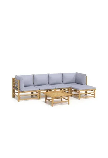 vidaxl_3155104_set_de_sofás_centrales_y_esquineros_para_jardín_de_6_piezas_fabricado_en_bambú_con_cojines_de_color_gris_claro_vida_xl_0