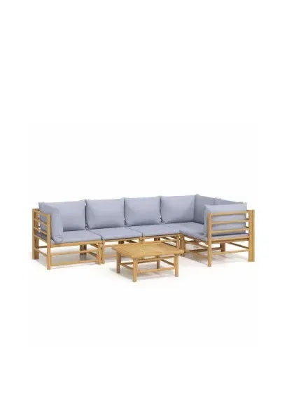 vidaxl_3155105_juego_de_sofás_y_mesa_para_jardín_de_6_piezas_fabricado_en_bambú_con_cojines_de_color_gris_claro_vida_xl_0