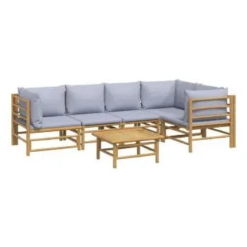 vidaxl_3155105_juego_de_sofás_y_mesa_para_jardín_de_6_piezas_fabricado_en_bambú_con_cojines_de_color_gris_claro_vida_xl_2