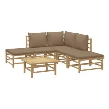 vidaxl_3155111_set_de_sofás_centrales_y_esquineros_para_jardín_de_8_piezas_fabricado_en_bambú_con_cojines_de_color_gris_topo_vida_xl_2