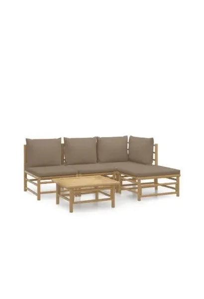 vidaxl_3155113_set_de_sofás_centrales_y_esquineros_para_jardín_de_5_piezas_fabricado_en_bambú_con_cojines_de_color_gris_topo_vida_xl_0