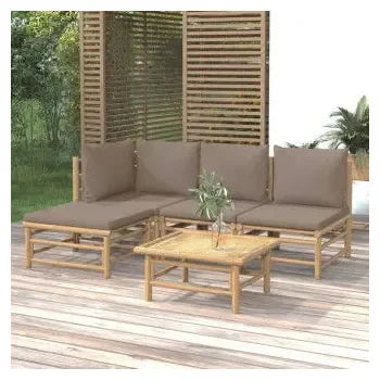 vidaxl_3155113_set_de_sofás_centrales_y_esquineros_para_jardín_de_5_piezas_fabricado_en_bambú_con_cojines_de_color_gris_topo_vida_xl_1