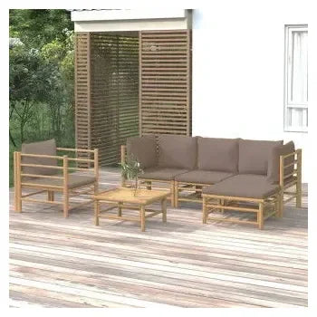 vidaxl_3155115_juego_de_sofás_y_mesa_para_jardín_de_6_piezas_fabricado_en_bambú_con_cojines_de_color_gris_topo_vida_xl_1