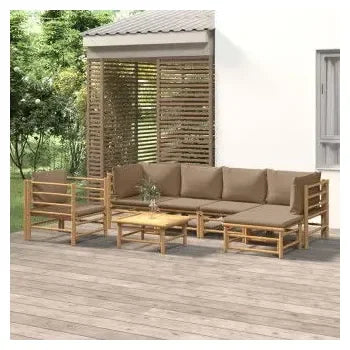 vidaxl_3155117_set_de_sofás_y_mesa_para_jardín_de_7_piezas_fabricado_en_bambú_con_cojines_de_color_gris_topo_vida_xl_1
