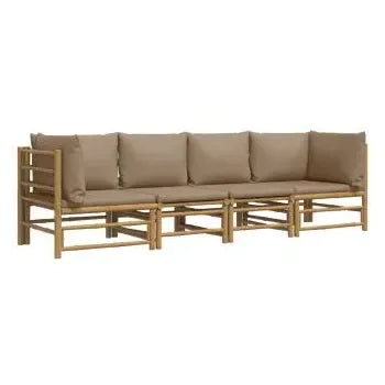vidaxl_3155120_set_de_sofás_y_mesa_para_jardín_de_4_piezas_fabricado_en_bambú_con_cojines_de_color_gris_topo_vida_xl_2