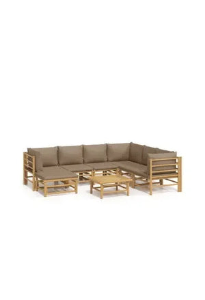 vidaxl_3155127_set_de_sofás_con_mesa_para_jardín_de_8_piezas_fabricado_en_bambú_con_cojines_de_color_gris_topo_vida_xl_0