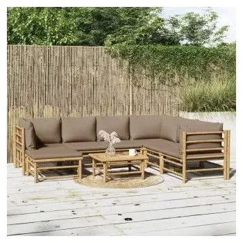 vidaxl_3155127_set_de_sofás_con_mesa_para_jardín_de_8_piezas_fabricado_en_bambú_con_cojines_de_color_gris_topo_vida_xl_1