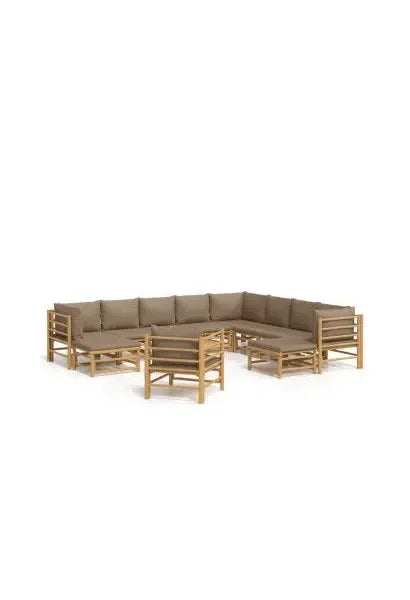 vidaxl_3155130_set_de_sofás_y_mesa_para_jardín_de_12_piezas_fabricado_en_bambú_con_cojines_de_color_gris_topo_vida_xl_0